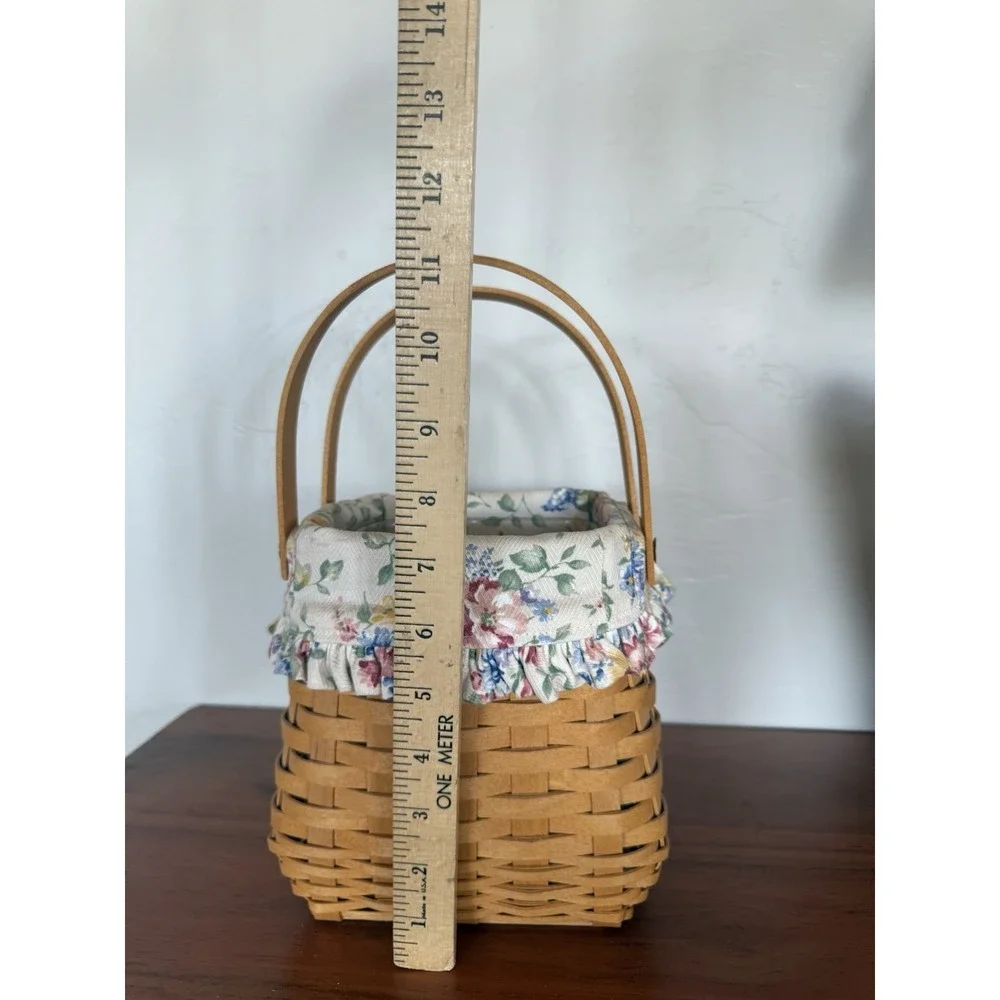 2002 Longaberger TOTE Basket Combo‎ spring floral liner & protector excellent